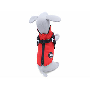 Vsepropejska Diamant zimní bunda pro psa s postrojem Barva: Červená, Délka zad (cm): 33, Obvod hrudníku: 42 - 46 cm