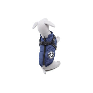 Vsepropejska Achar zimní bunda pro psa s postrojem Barva: Modrá, Délka zad (cm): 23, Obvod hrudníku: 34 - 36 cm