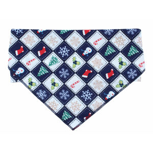 Vsepropejska Christy Vánoční modrý šátek pro psa Obvod krku: 30 - 60 cm