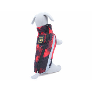 Vsepropejska Stern bunda pro psa na ZIP Barva: Červeno-černá, Délka zad psa: 50 cm, Obvod hrudníku: 64 - 68 cm