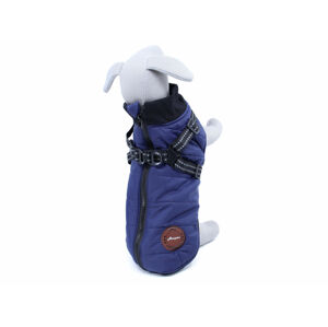 Vsepropejska Wyanet zimní bunda pro psa s postrojem Barva: Modrá, Délka zad (cm): 31, Obvod hrudníku: 42 - 46 cm