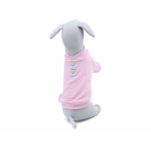 Vsepropejska Sitsi tričko s knoflíky pro psa Barva: Růžová, Délka zad (cm): 26, Obvod hrudníku: 38 - 42 cm
