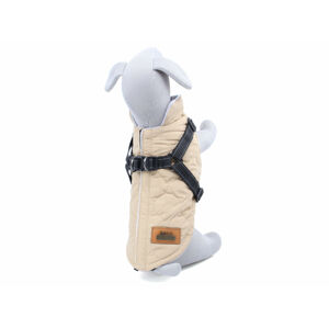 Vsepropejska Barbo zimní bunda pro psa s postrojem Barva: Béžová, Délka zad (cm): 39, Obvod hrudníku: 50 - 54 cm