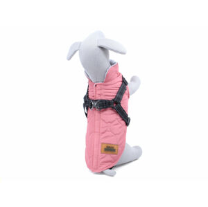 Vsepropejska Barbo zimní bunda pro psa s postrojem Barva: Růžová, Délka zad (cm): 44, Obvod hrudníku: 56 - 60 cm