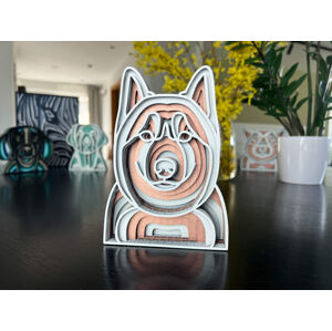 Vsepropejska Mandala Husky dekorace na stůl Barva: Vyrob si, Rozměr (cm): 17 x 12,1, Druh: Kartonová