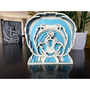 Vsepropejska Mandala Maltézský psík dekorace na stůl Barva: Modrá, Rozměr (cm): 17 x 17, Druh: Kartonová