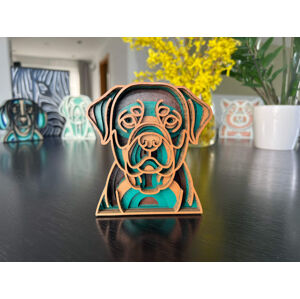 Vsepropejska Mandala Rotvajler dekorace na stůl Barva: Hnědá, Rozměr (cm): 12,5 x 11,5, Druh: Kartonová