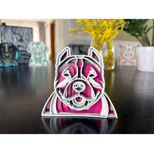 Vsepropejska Mandala Pitbull dekorace na stůl Barva: Růžová, Rozměr (cm): 10,2 x 11,2, Druh: Kartonová