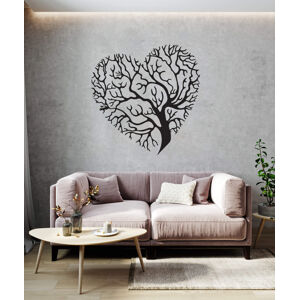 Vsepropejska Strom života srdce dekorace na zeď Rozměr (cm): 38 x 37, Dekor: Černá