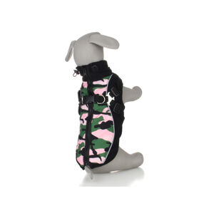 Vsepropejska Pinta zimní bunda pro psa s postrojem Barva: Růžová, Délka zad (cm): 30, Obvod hrudníku: 36 - 40 cm