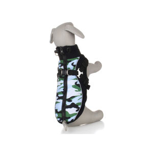 Vsepropejska Pinta zimní bunda pro psa s postrojem Barva: Modrá, Délka zad (cm): 43, Obvod hrudníku: 52 - 56 cm