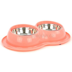 Vsepropejska Duo plastové misky pro psa Barva: Růžová