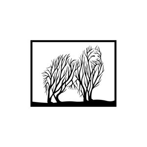 Vsepropejska Strom života německý špic dekorace na zeď Rozměr (cm): 39 x 30, Dekor: Černá