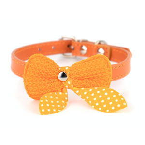 Vsepropejska Fashion obojek s motýlkem | 18 - 36 cm Barva: Oranžová, Obvod krku: 24 - 29 cm