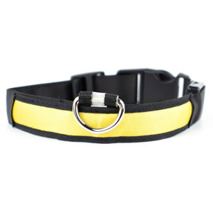 Light svítící obojek pro psa | 35 - 60 cm Barva: Žlutá, Obvod krku: 45 - 52 cm
