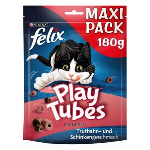 FELIX Play Tubes krůtí maso a šunka, pamlsky pro kočky 5 x 180 g