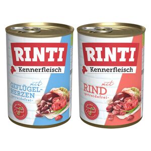Rinti Kennerfleisch Mix hovězí s drůbežími srdíčky, 24× 400 g