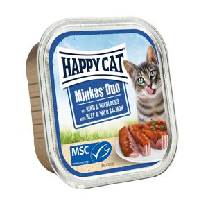 Happy Cat Minkas Duo hovězí a losos 12 × 100 g