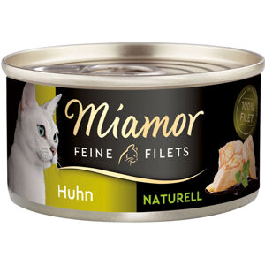 Miamor Feine Filets Naturelle, čisté přírodní kuřecí maso, 80g plechovka 48x80g