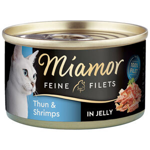 Miamor Feine Filets v želé s tuňákem a krevetami, 100g plechovka 48× 100 g