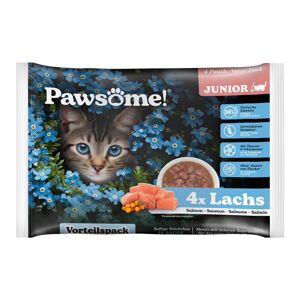 Pawsome Flowpack krmivo pro koťata, losos, 4 × 85 g
